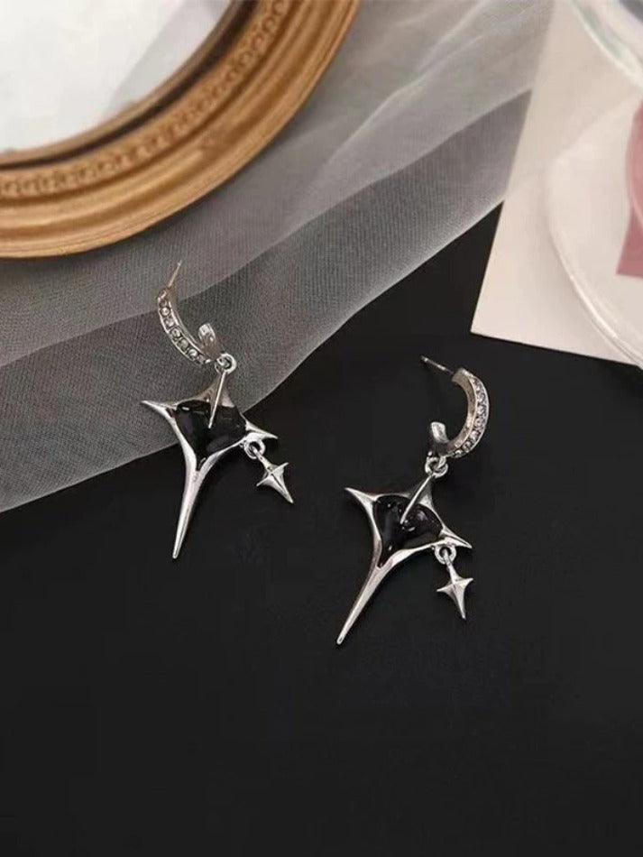 Astral Star Heart Charm Earrings