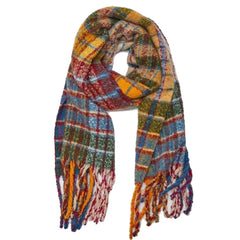 Autumn Feels Plaid Wool Scarf