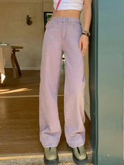 Washed Denim Baggy Boyfriend Jeans