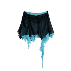 Asymmetric Ruffled Mini Skirt