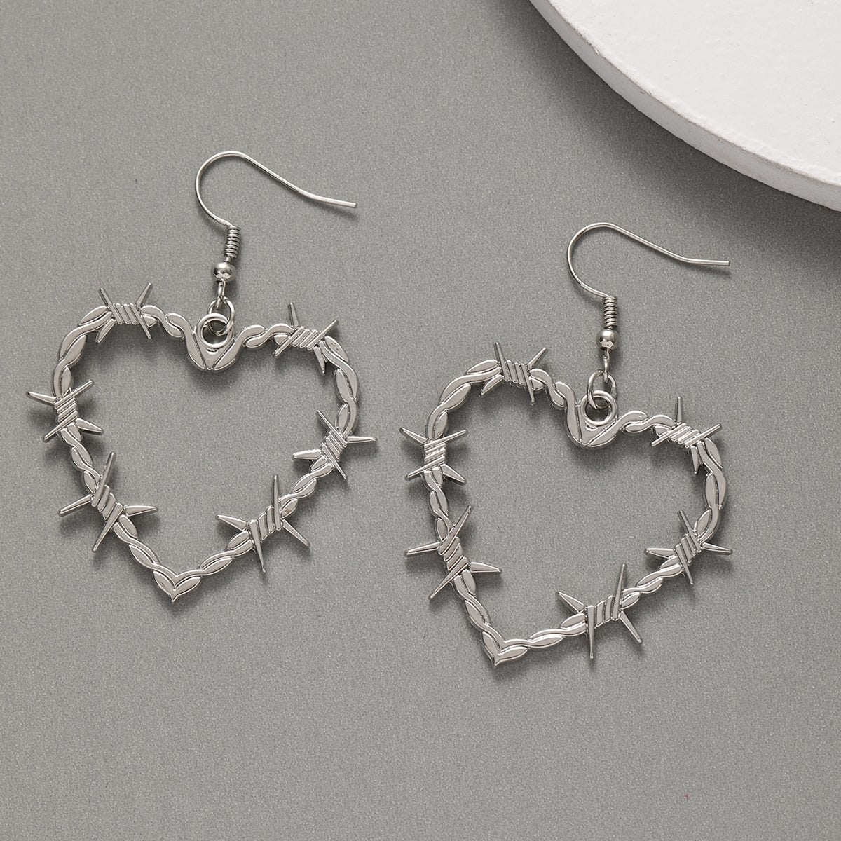 Barbed Wire Heart Earrings