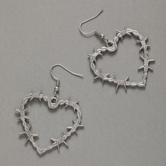 Barbed Wire Heart Earrings