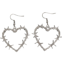 Barbed Wire Heart Earrings