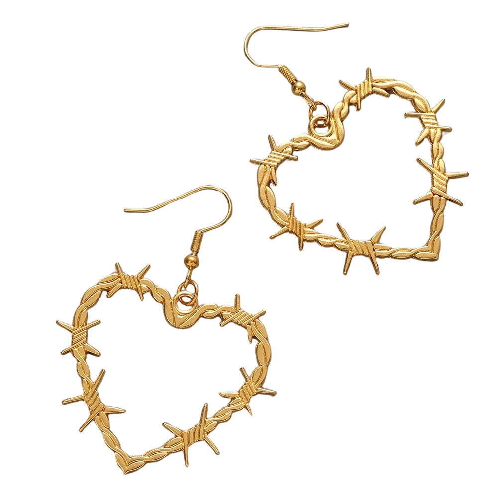 Barbed Wire Heart Earrings