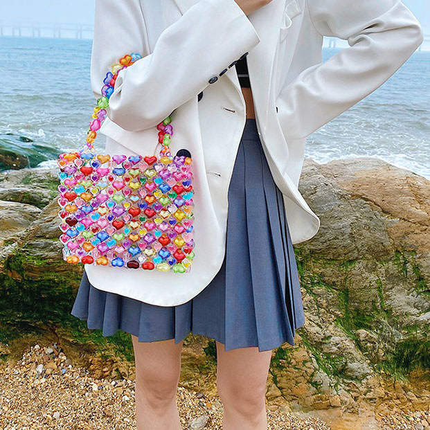 Candy Hearts Beaded Handbag