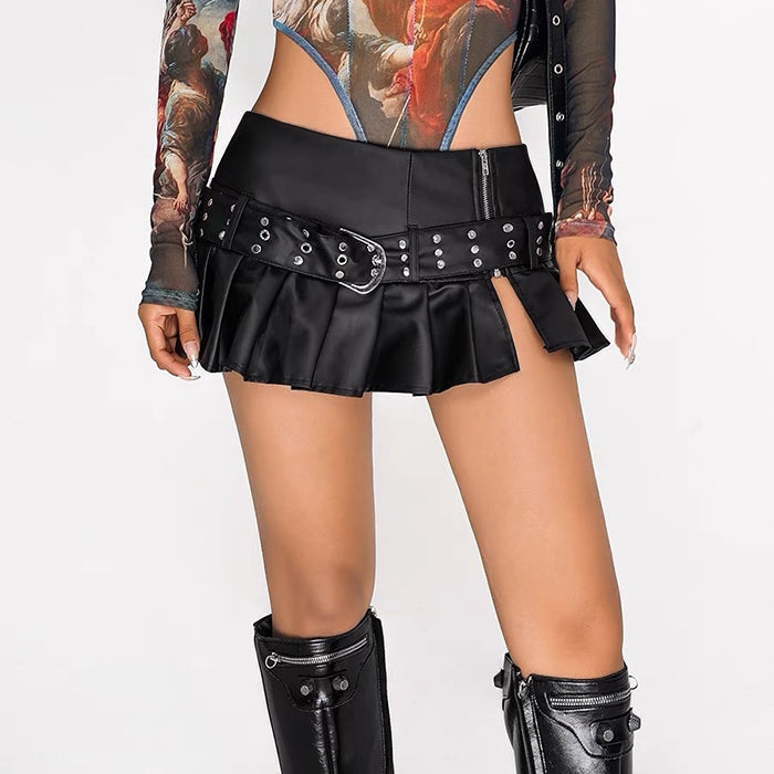 Danger Zone Leather Micro Skirt