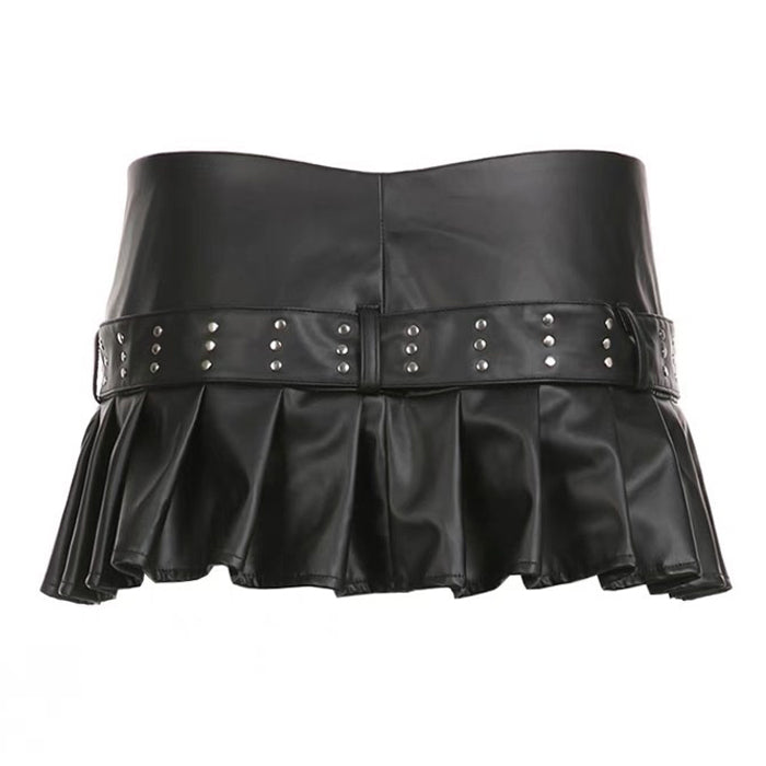 Danger Zone Leather Micro Skirt