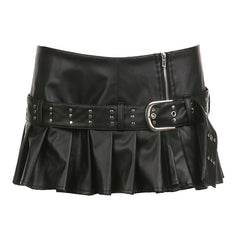 Danger Zone Leather Micro Skirt