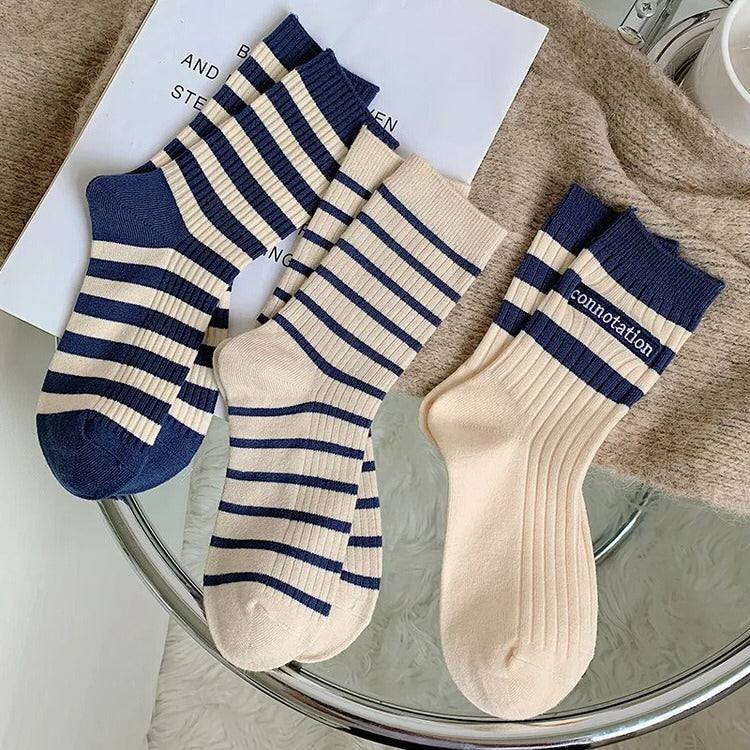 Old Money Yacht Club Striped Socks