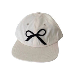 White Bow Embroidery Cap