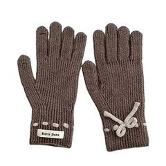 Soft Girl Bow Knit Gloves