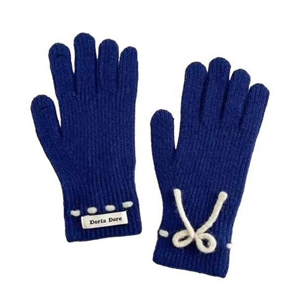 Soft Girl Bow Knit Gloves