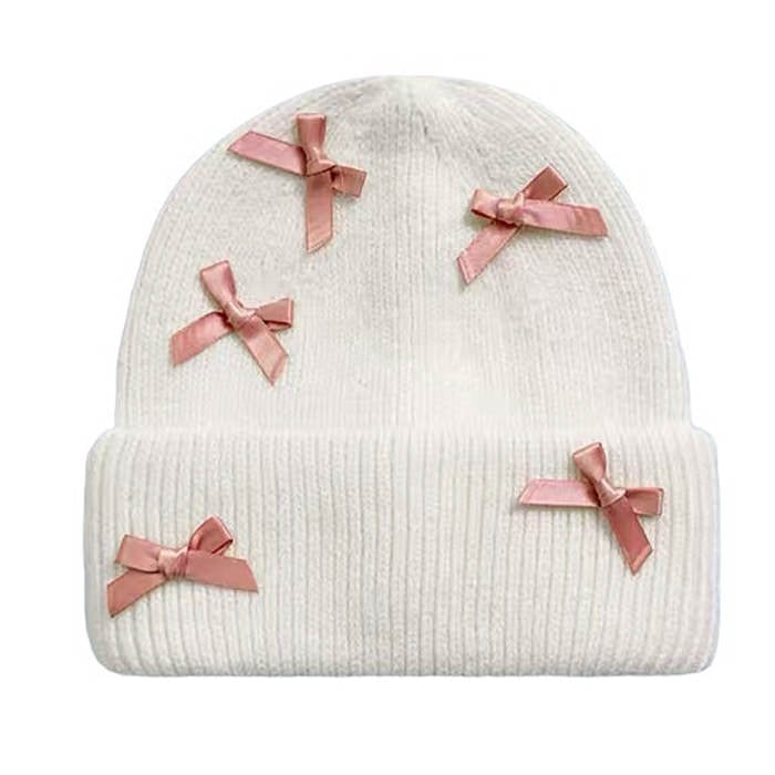 Soft Girl Bows Beanie Hat