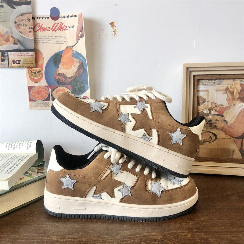 Brown & Grey Shooting Star Sneakers