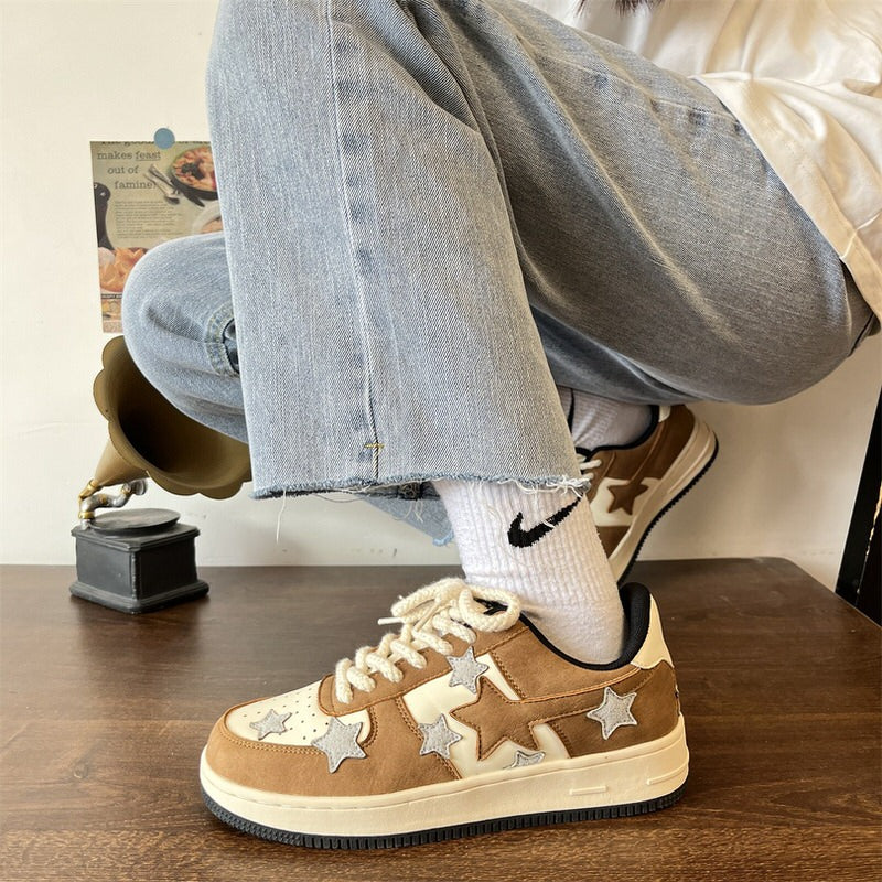 Brown & Grey Shooting Star Sneakers