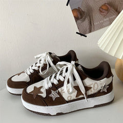 Brown Star Aesthetic Sneakers