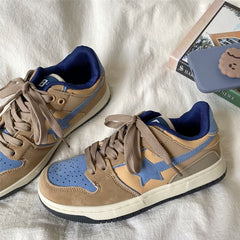 Brown & Blue Shooting Star Sneakers