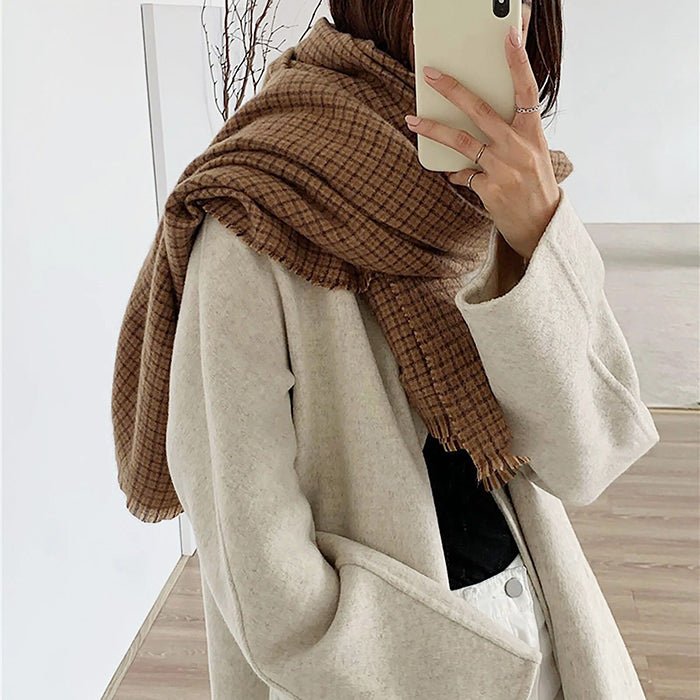 Warm Vibes Plaid Scarf