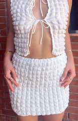 Bubble White Mini Skirt