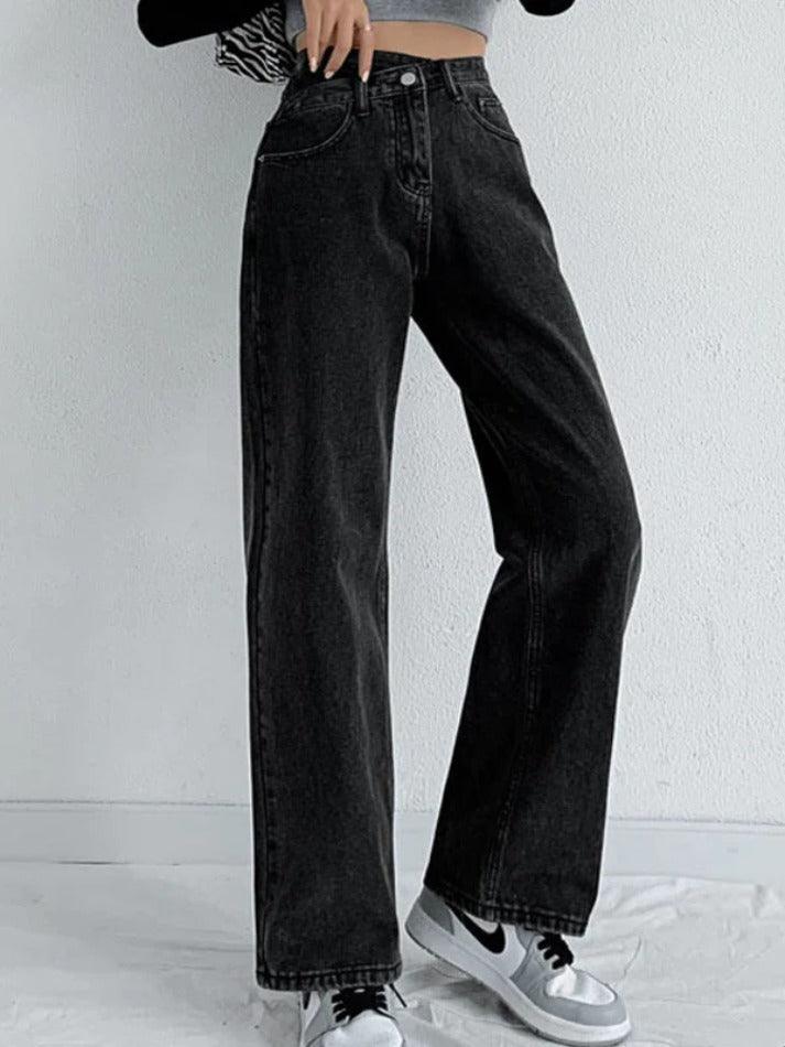 Vintage Crossover Waist High Rise Boyfriend Jeans