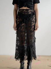 Designed Lace Stitching Maxi Skirts