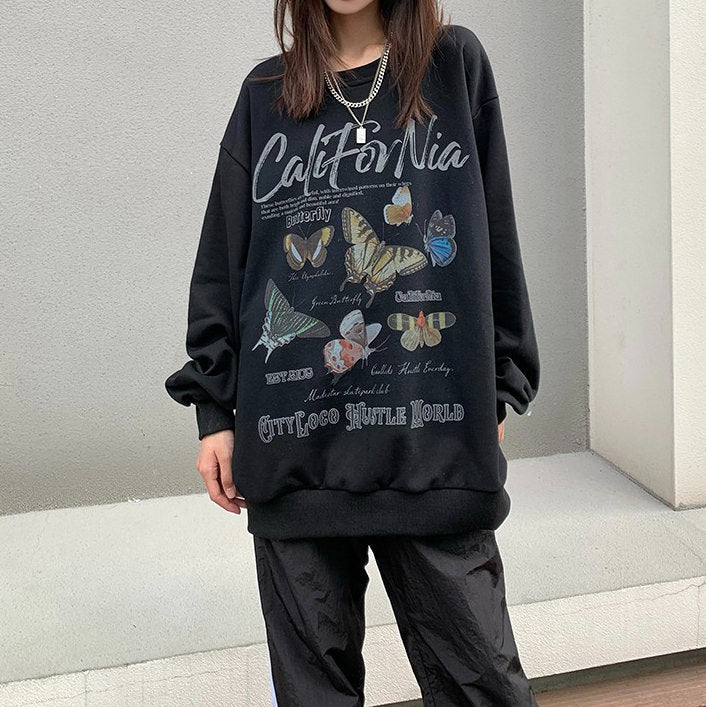 Butterfly Print Aesthetic Sweatshirt