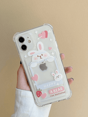 Card Holder Detail Cartoon Pattern Clear Iphone Case