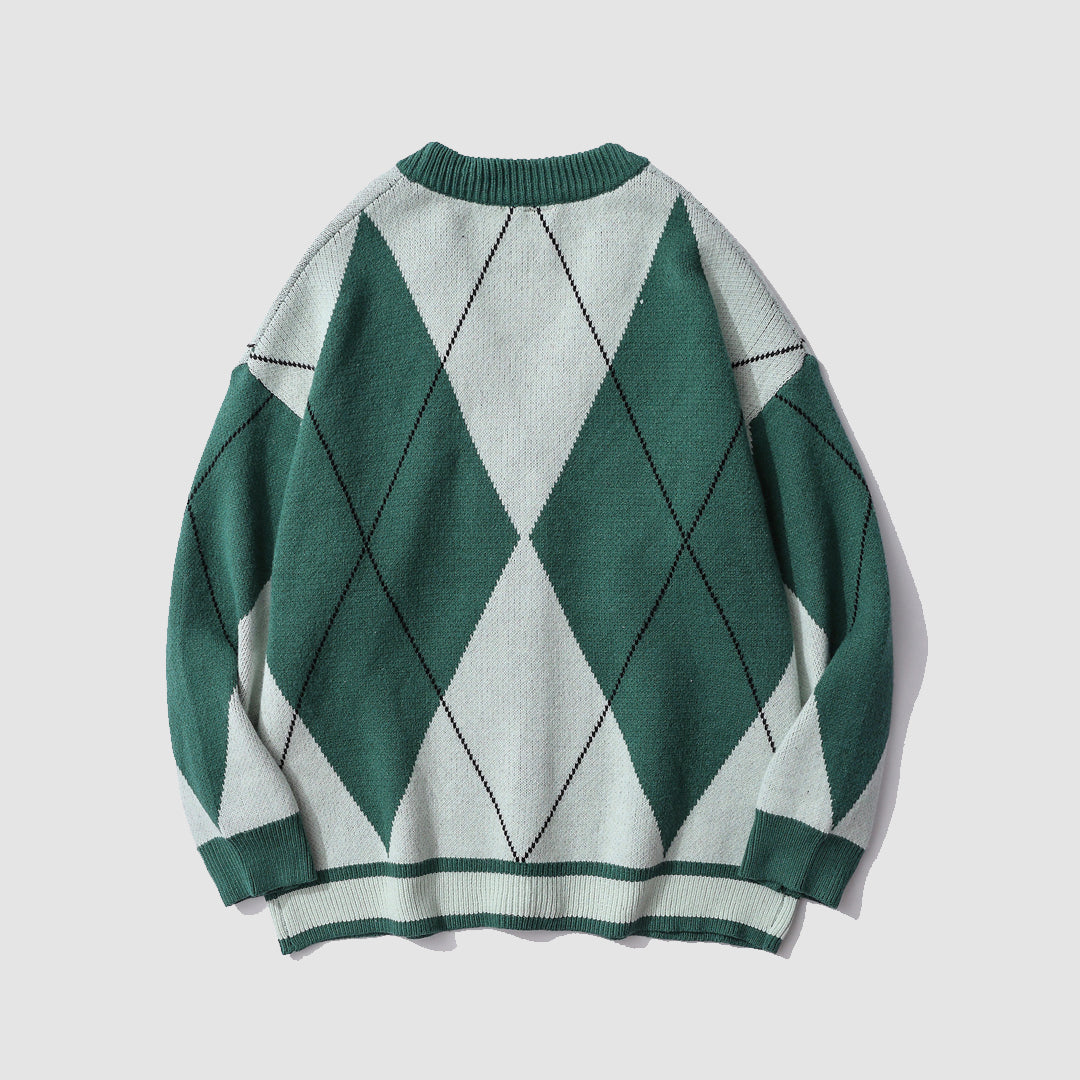 Argyle Pattern Cardigan