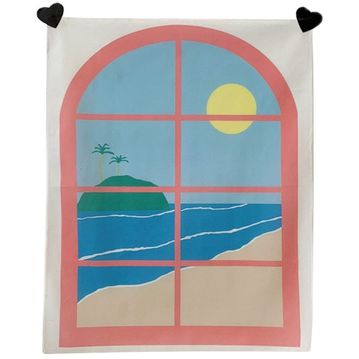 Cartoon Window Indie Wall Tapestry