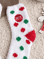 Christmas Wave Point Coral Fleece Socks