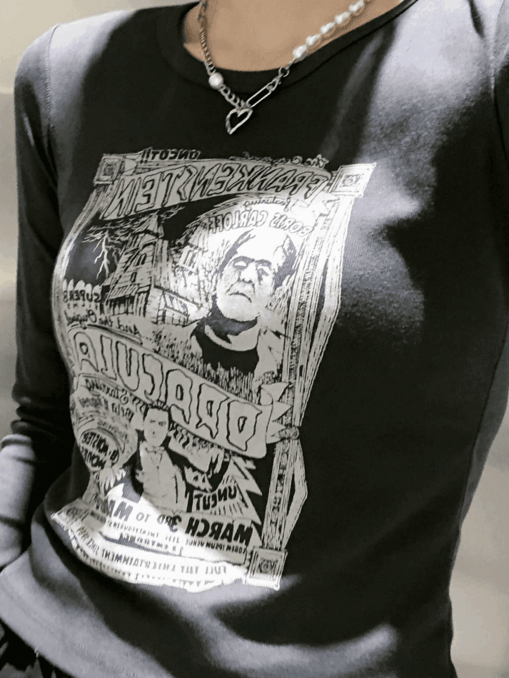 Comic Print Long Sleeve Tee