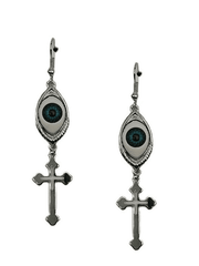 Cross Demon Eye Earrings