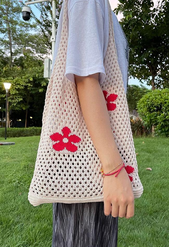 Cut-out Flowers Shoulder Eco Bag