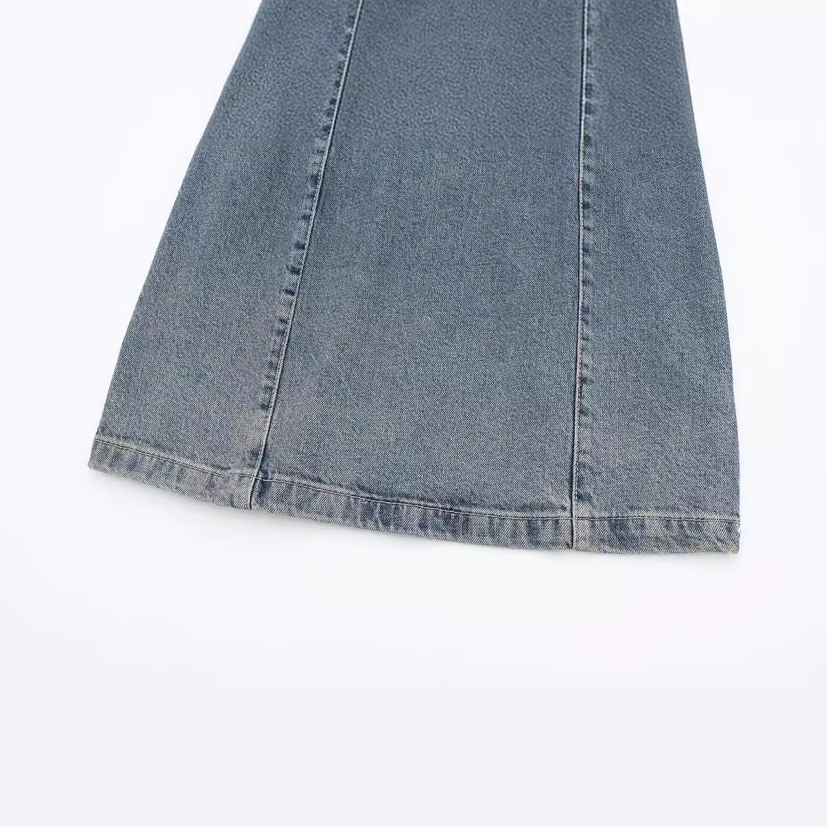 Washed Blue Sleeveless Mini Denim Dress