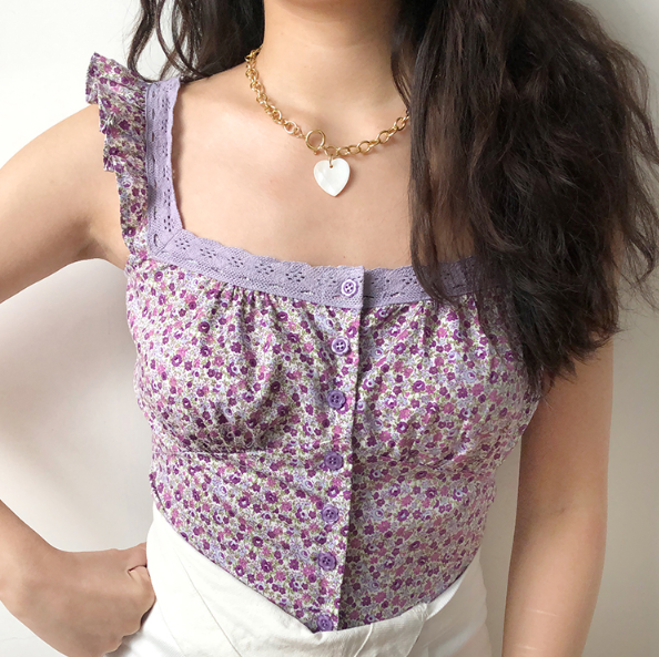 Amelie Floral Lace Tank ~ HANDMADE