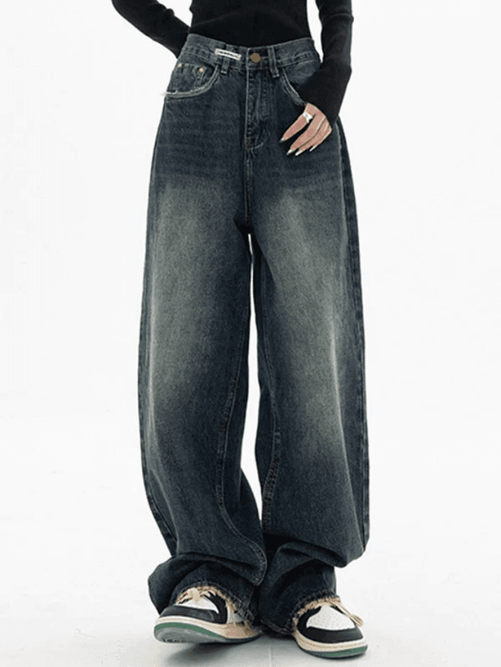 Dark Wash Vintage Baggy Boyfriend Jeans