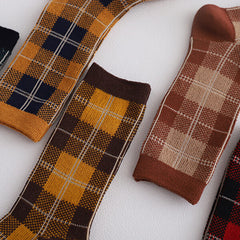 Dark Academia Plaid Socks