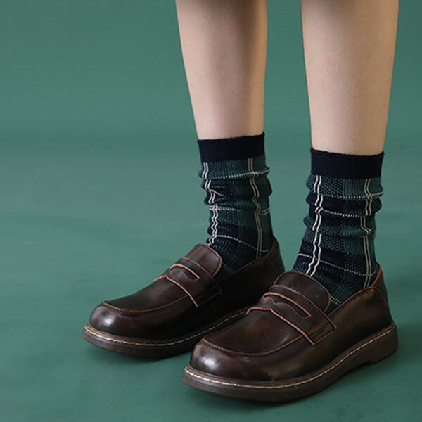 Dark Academia Plaid Socks