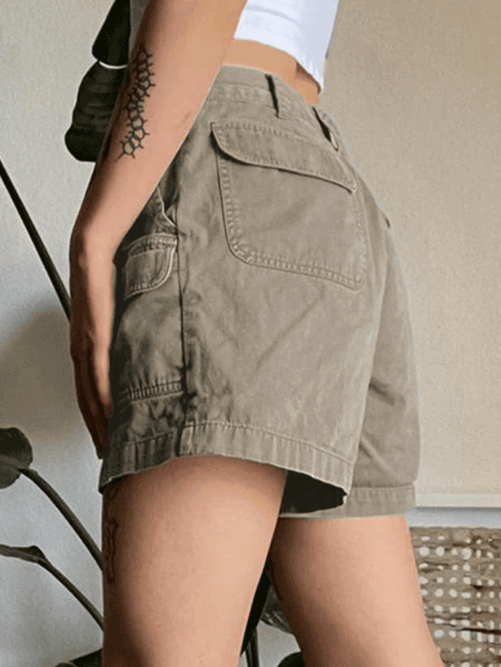 Denim Straight Leg Cargo Shorts