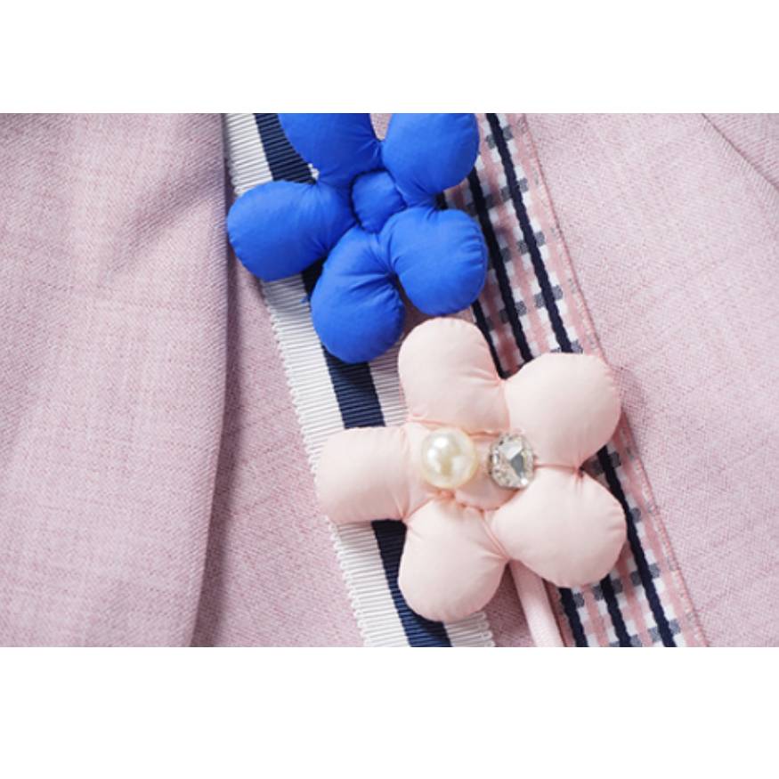 Flower & Ribbon Decor Irregular Blazer