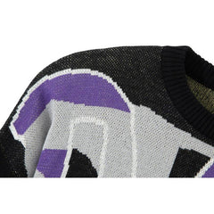 Horse Graffiti Color Block Sweater