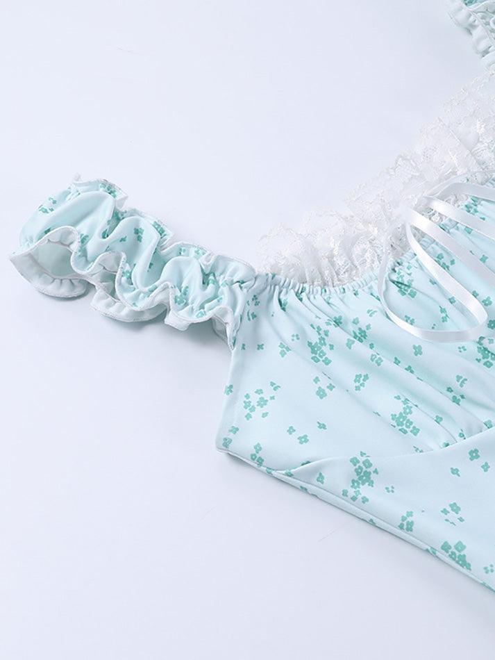 Floral Strap Lace Edge Dress