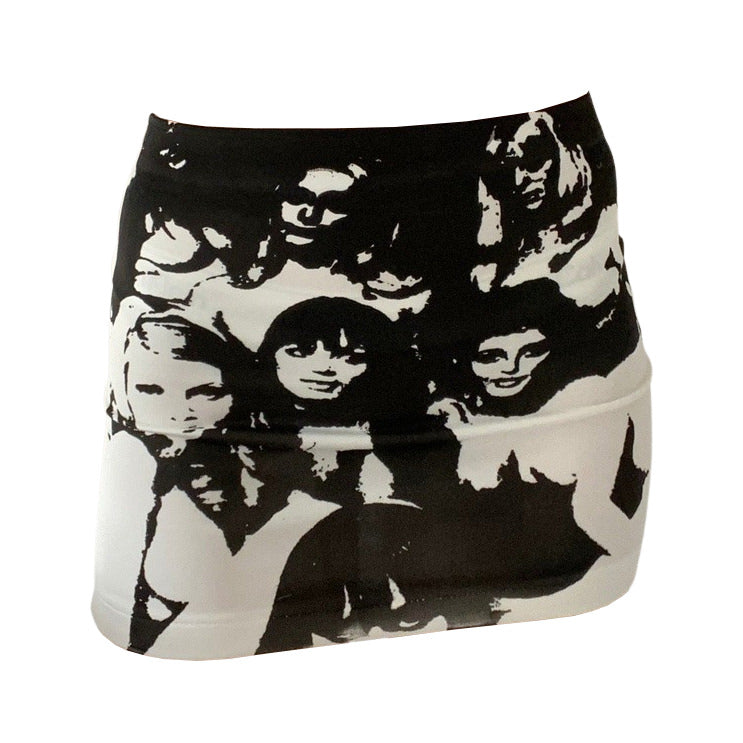 Downtown Girl Aesthetic Print Skirt