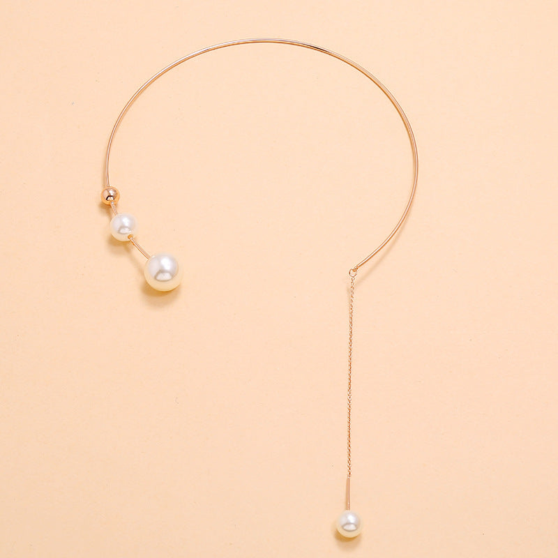 High Fashion Simple Pearl Tassel Necklace