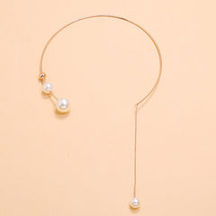 High Fashion Simple Pearl Tassel Necklace