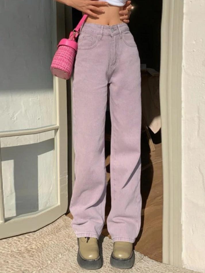 Washed Denim Baggy Boyfriend Jeans