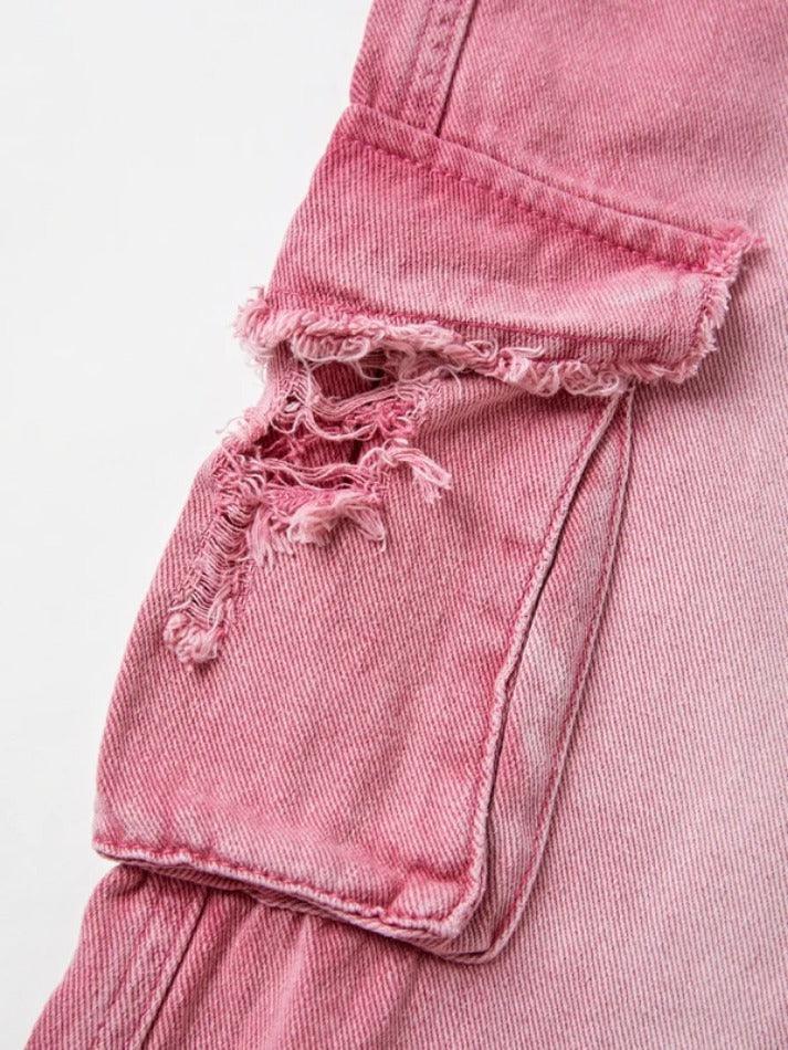 Y2K Multi Pocket Ripped Cargo Jeans