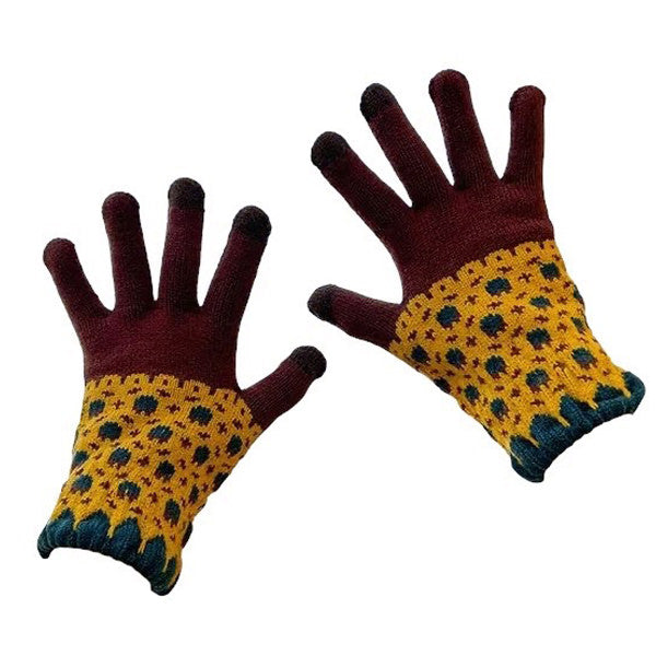 Floral Knit Gloves