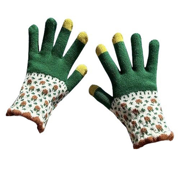 Floral Knit Gloves