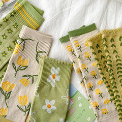 Flower Pattern 5 Pack Socks